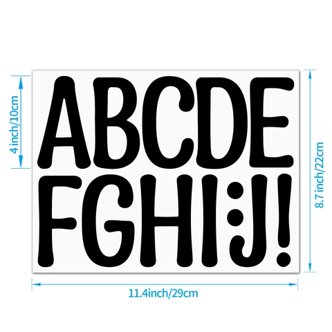 Large Alphabet Stickers Vinyl Waterproof Self Adhesive Letters Numbers For Mailbox Classroom Board Decor