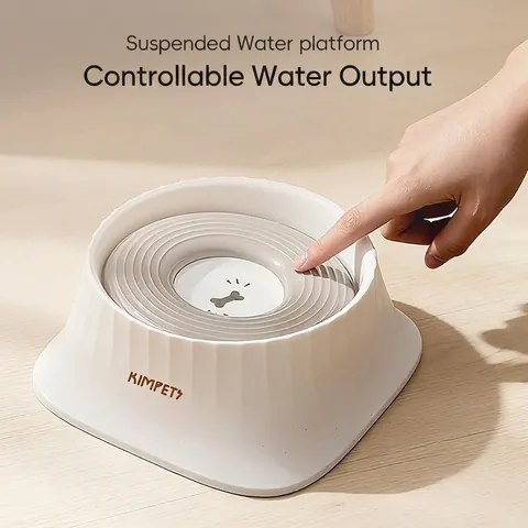 Pet Floating Water Bowl Splash Proof Non-Wetting Mouth PP Plastic Slow Feeder Drinking Dispenser For Dogs And Cats