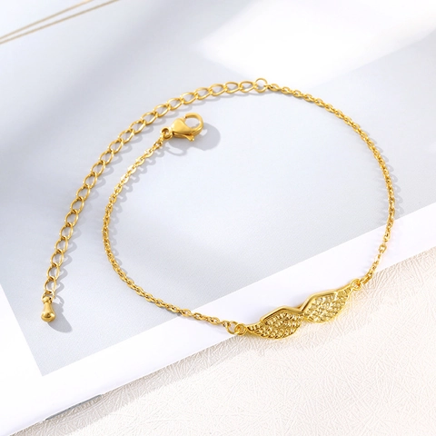 Angel Wings Bracelet Copper Adjustable Chain Jewelry For Women Delicate Feather Design Elegant Metal Wristband