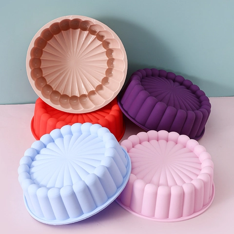 Sunflower Round Cake Mold Silicone Non-Stick Floral Shape Bakeware For Mousse Bread Jelly Homemade Baking
