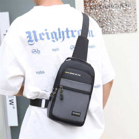 Borsa Da Petto Da Uomo Tessuto Oxford Multi-Tasca Impermeabile Moda Casual Borsa A Tracolla Viaggio Sport Grande Capacità
