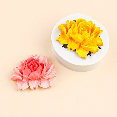 Moule En Silicone Motif Rose Relief 3D Outil Décoration Gâteau Fondant Flexible DIY Résine Savon Accessoire Artisanat
