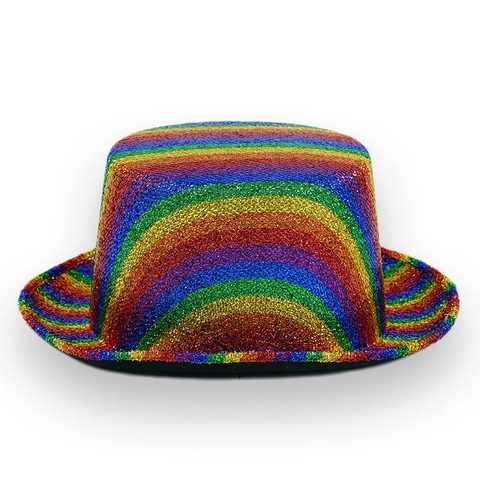 Cappello Da Cowboy Con Paillettes Arcobaleno Cilindro Luccicante Accessorio Per Costume Da Carnevale Festa Spettacolo