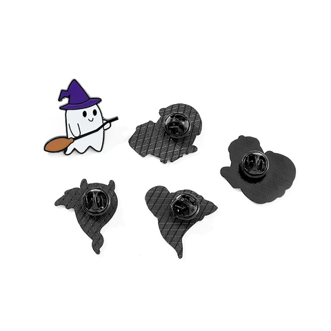 Spilla In Smalto Fantasma Zucca Halloween Cartone Animato Pin Lega Metallo Diavolo Cappello Strega Gioielli Decorazione