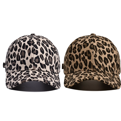 Gorra De Béisbol Con Estampado De Leopardo Algodón Hebilla De Metal Ajustable Visera Curva Deportes Al Aire Libre Streetwear Sombrero Sol