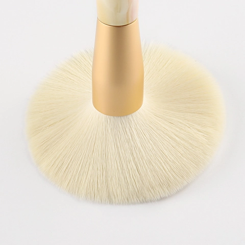 Professional Makeup Brushes With Soft Nylon Bristles And Iridescent Jade Texture Plastic Handles For Face And Eye Makeup Beauty Tools
