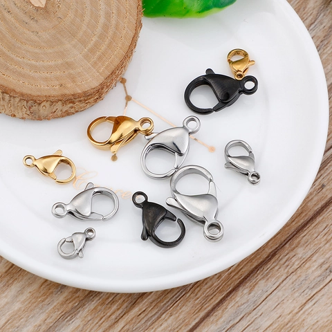 Stainless Steel Lobster Clasps Jewelry Making Connectors DIY Necklace Bracelet Findings Multi Color Accessories