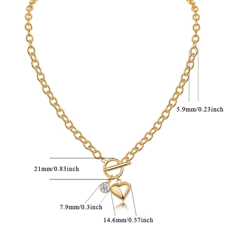 925 Sterling Silver Moissanite Necklace For Women D Color VVS Heart Round Pendant Toggle Clasp Gold Plated Clavicle Chain GRA Jewelry Gift