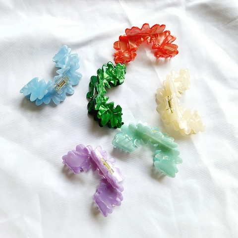 Pinza Para El Pelo Elegante De Acetato Con Borde Ondulado Irregular Antideslizante Accesorio De Peluquería Francés