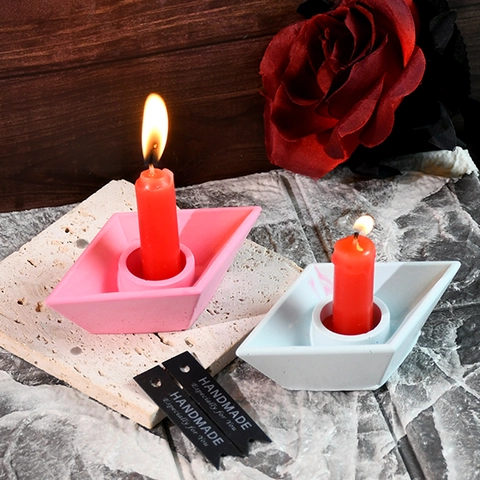 Stampo In Silicone A Forma Di Barca Di Carta Per Portacandele Origami Fai Da Te Ornamento Da Scrivania Minimalista