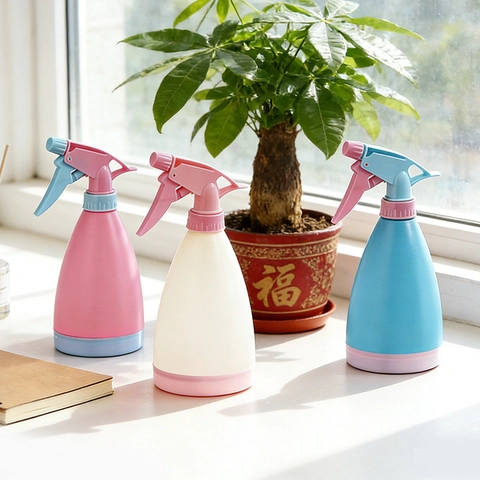 Botella De Spray De Plástico De Presión Manual Boquilla Ajustable Regadera Recargable Para Jardinería Limpieza Peluquería