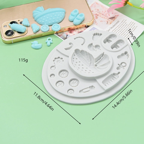 Baby Shower Silicone Mold For Fondant Cake Decoration Stroller Shoes Bottle Shapes Sugarcraft Tools Party DIY Baking