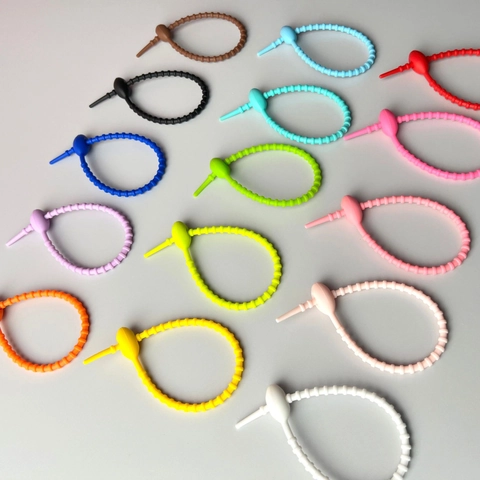 Bridas De Silicona Flexibles Ajustables Reutilizables Organizador De Cables Para Cables De Datos Hogar Oficina DIY Correas