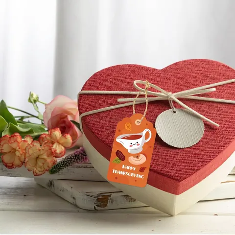Thanksgiving Gift Tags Cardstock Autumn Harvest Pumpkin Turkey Party Decoration With Twine Hanging Label