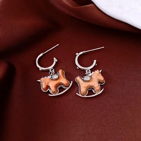 Orecchini A Pendente Cavallo A Dondolo Vintage Con Ciondolo Stella Gioielli In Legno E Rame Ago Argento 925 Sterling