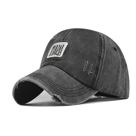 Cappello Da Baseball In Cotone Lavato Vintage Patch Lettera Ricamata Distressed Cappello Streetwear Regolabile Unisex