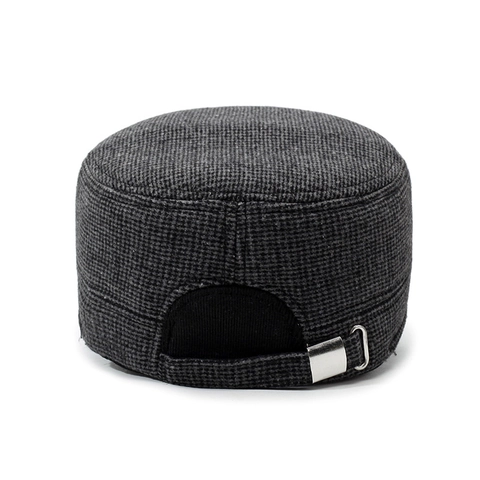 Herren Flat Top Mütze Baumwolle Wolle Warm Winter Militär Hut Faltbarer Ohrenschutz Verstellbar Sport Casual Cadet Kappe