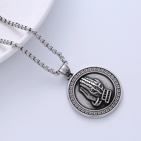 Collana Con Pendente Mani In Preghiera Da Uomo Acciaio Inossidabile 316L Bordo Greco Gioielli Retro Hip Hop
