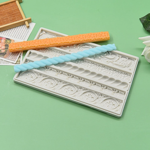 Relief Blumenrand Tortenform Silikon Fondant Dekorationswerkzeug Für DIY Backen Schokoladen Ton Handwerk Europa Vintage