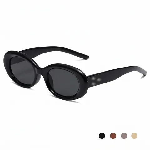 Lunettes De Soleil Ovales Rétro Pour Femmes Vintage Œil De Chat Protection UV400 Monture PC Verres En Résine