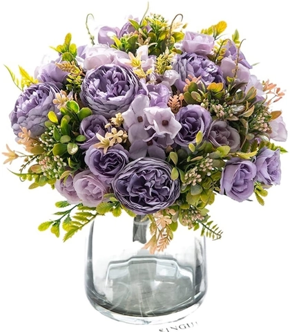 Artificial Peony Bouquet Satin Flower Faux Rose Hydrangea Home Decor Wedding Party Photography Props European Style
