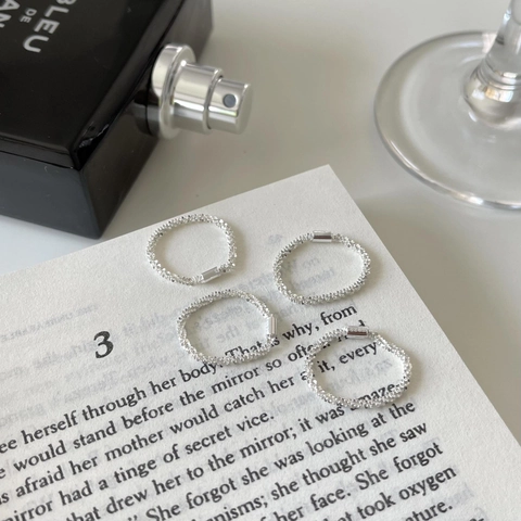 925 Sterling Silver Ring Minimalist Starry Sky Texture Korean INS Style Women Jewelry