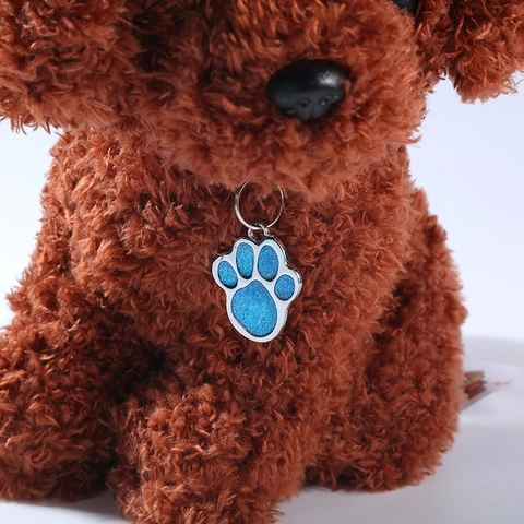 Cartoon Pootafdruk Huisdier ID Tag Voor Honden Katten Legering Emaille Dierlijke Pootafdruk Hanger Met Kreeft Sluiting Sieraden
