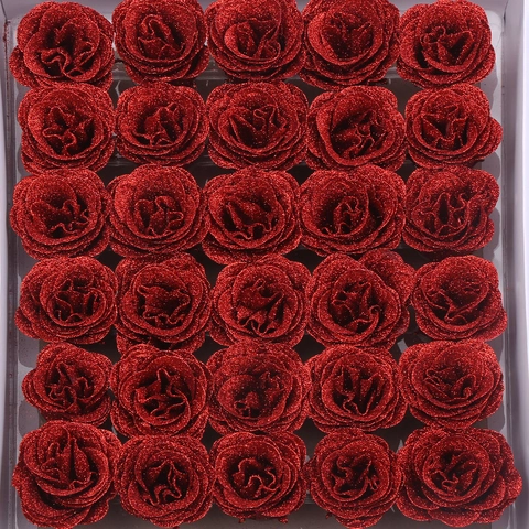 Artificial Crystal Rose Flower Heads Glitter Sparkle Flowers For DIY Wedding Party Home Floral Decoration Craft
