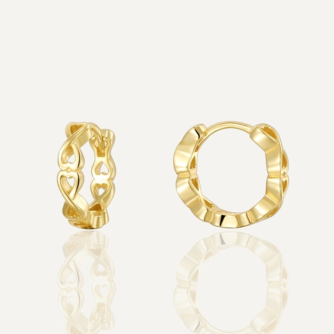 S925 Sterling Zilver 14K Vergoldet Minimalistisch Hart Oorbellen Voor Vrouwen Geometrische Sieraden Cadeau