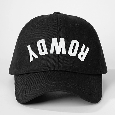 Gorra De Béisbol Bordado Letra Rowdy Invertida Color Block Ajustable Protección Solar Retro Streetwear Unisex Sombrero