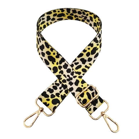 Adjustable Leopard Print Bag Strap Wide Polyester Replacement Shoulder Strap Multicolor Printed Belt With Metal Buckles