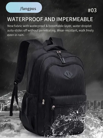 Backpack Waterproof Polyester Large Capacity Lightweight Student School Bag Travel Business Commuter