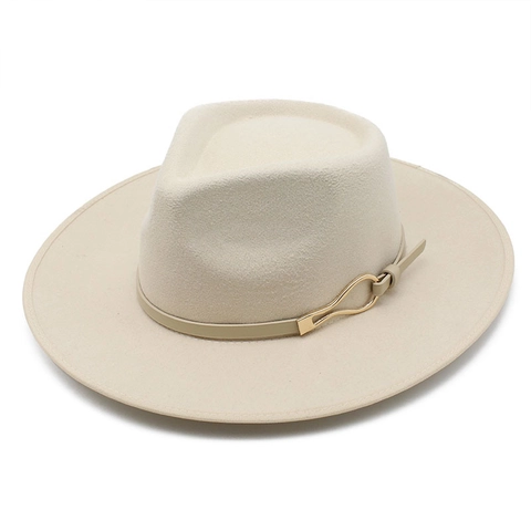Wide Brim Fedora Hut Wollfilz Jazz Kappe Mit Ledergürtel Metallschnalle Retro Eleganter Stil Für Damen Herren Unisex