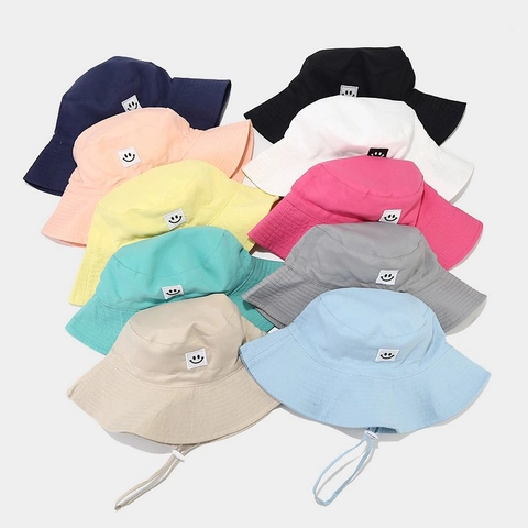 Kinder Fischerhut Smiley Patch Sonnenschutz Atmungsaktiv Schnelltrocknend Outdoor Sommer Sonnenhut Mit Winddichtem Seil