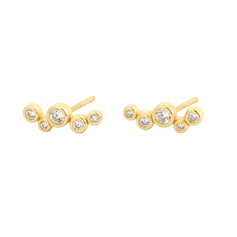 Orecchini A Lobo In Argento Sterling 925 Zircone Bolla Curvi Gioielli Geometrici Minimalisti Raffinati Per Donna