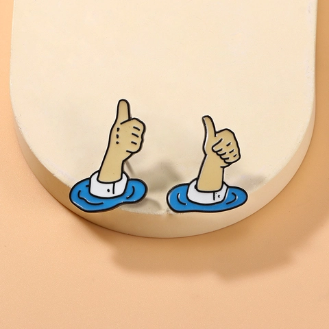Simpatica Spilla a Forma di Pollice in su in Lega Smaltata per Donna Regolatore della Vita Anti-riflesso Stile Dolce e Fresco Gioielli di Moda