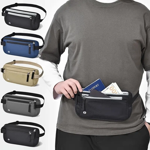 Cintura Da Viaggio Con Blocco RFID Porta Passaporto Sottile Marsupio In Nylon Impermeabile Pochette Di Sicurezza Antifurto Per Uomini Donne