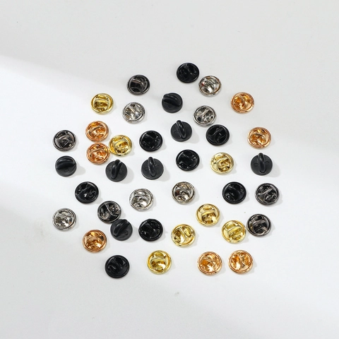 Butterfly Clutch Pin Backs Alloy Rubber Replacement Badge Brooch Lapel Tie Tack Findings For DIY Jewelry Making