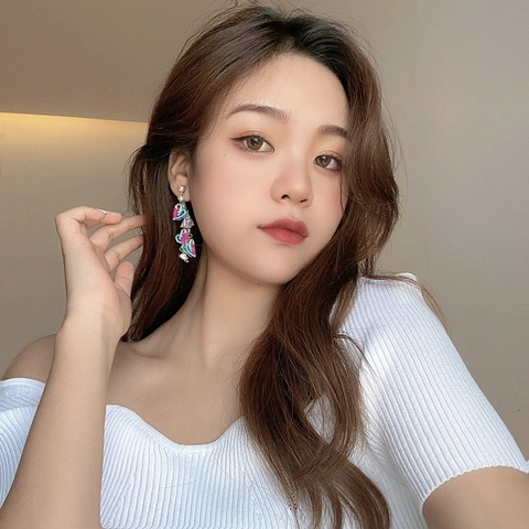 Bohemian Heart Tassel Dangle Earrings With Imitation Artificial Pearl Crystal And 925 Sterling Silver Earring Post Vintage Ethnic