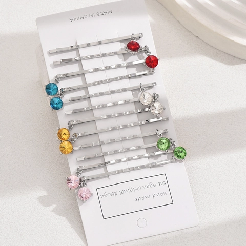 Haarklammern Metall Sternanhänger Bunte Strasssteine Y2K Stil Millennial Dekorative Bobby Pins Für Frauen
