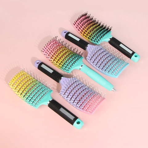 Spazzola Per Capelli Professionale Curva Con Setole Di Cinghiale E Pin In Nylon Per Districare Massaggio Cute Styling