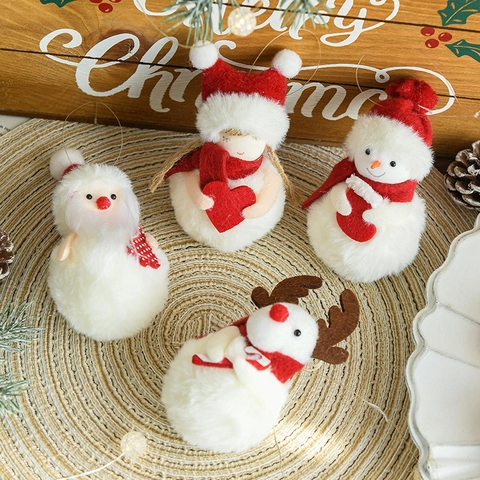 Ornamenti Appesi In Peluche Di Natale Babbo Natale Pupazzo Di Neve Renna Bambole In Tessuto Decorazioni Per Albero Carine