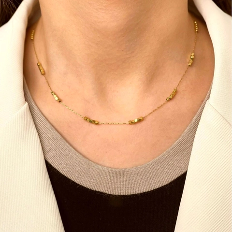Minimalist Stainless Steel Square Cube Pendant Necklace For Women 18K Gold Plated Geometric Handmade Adjustable Jewelry Necklace