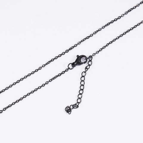 Minimalist Black Stainless Steel Chain Necklace With Lobster Clasp And Extension Chain DIY Accessory For Men Women