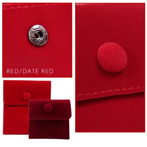 Thickened Velvet Jewelry Storage Bag Minimalist Snap Button Pouch For Ring Necklace Earring Portable Gift Packaging Bag