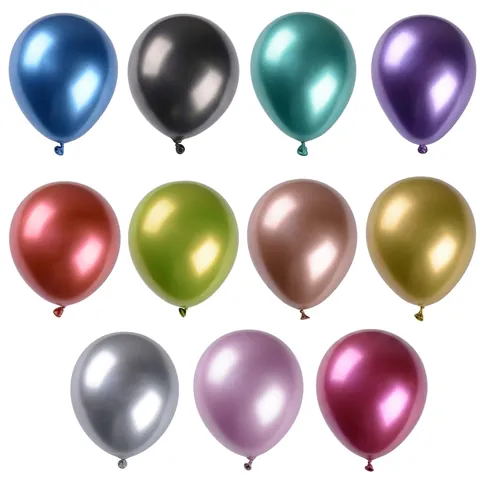 Metallic Latex Balloons Chrome Surface Thickened For Wedding Birthday Party Event Decoration Round Colorful Shiny