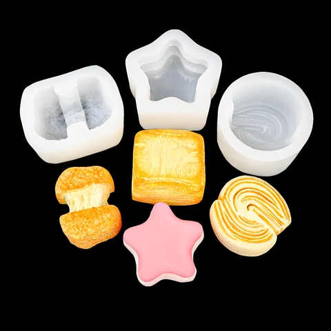 Bread Toast Star Shapes Silicone Mold For DIY Handmade Soap Chocolate Mousse Plaster Craft Bakeware Tool