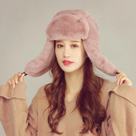 Gorro Ushanka De Invierno Cálido Para Mujeres Hombres Orejeras De Piel Sintética Sombrero Bomber Grueso Térmico Cortavientos Gorra
