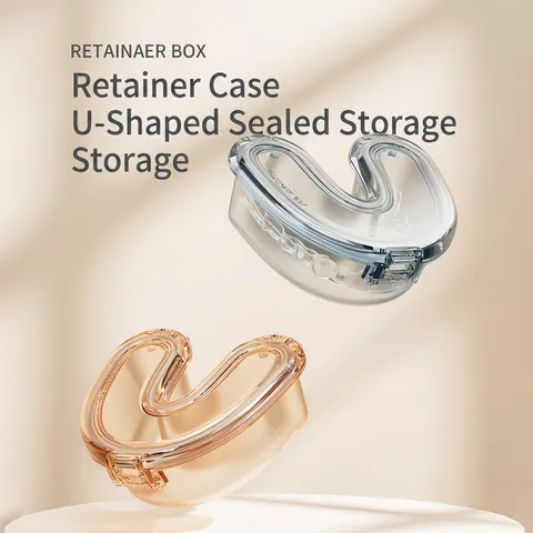 Portable Retainer Case Clear PC Braces Storage Box With Silicone Seal Stainless Steel Hinge Waterproof Soaking Container