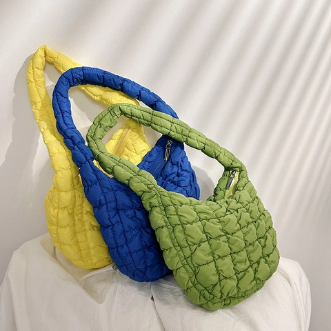 Borsa A Spalla Trapuntata Puffer Cloud Da Donna Nylon Grande Capacità Borsa Da Braccio Moda Casual Hobo
